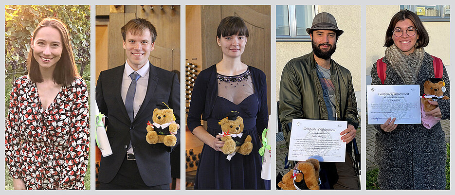 Fünf der Sieben Geehrten: Camille Jahrstorfer, Rick Seifert, Nicole Banholzer, Daniel Rodriguez und Eda Kutluyuva. 