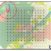 Computer-assisted selection of the study sites. With the help of a geoinformation system, landscape aspects are calculated and later taken into account in the selection of the plots. The final maps (right) show possible locations (light grey = suitable, dark grey = unsuitable).