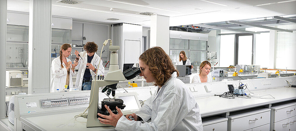 several people in a lab